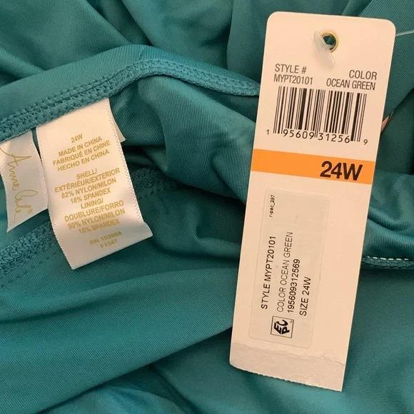 Anne Cole Twist Front Underwire Tankini Swim Top - Ocean Green